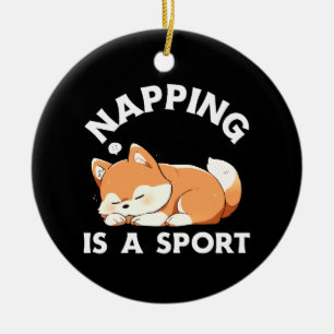 Adorno De Cerámica Corgi Divertido Durmiendo Es un Deporte para Amant