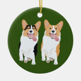 Adorno De Cerámica Corgi Friends