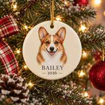 Corgi Pelirrojo Personalizado con Nombre y Año
