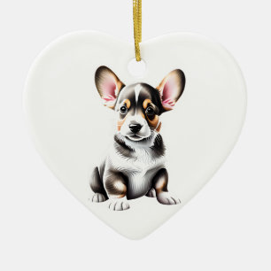Adorno De Cerámica Corgi Puppy de Cardigan Welsh Personalizado