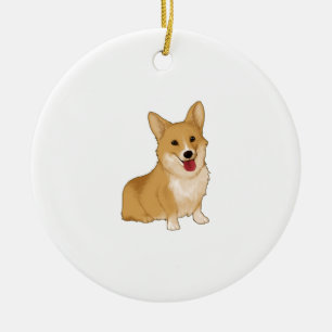 Adorno De Cerámica Corgi sonriente