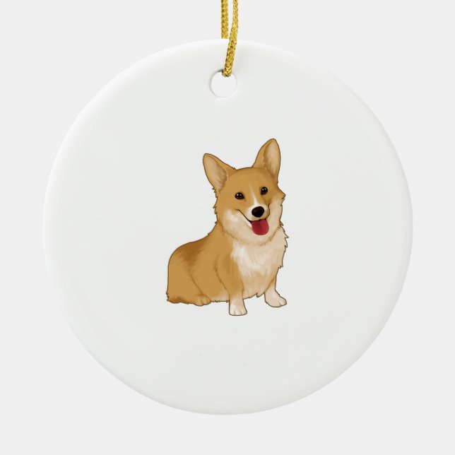 Adorno De Cerámica Corgi sonriente (Frente)