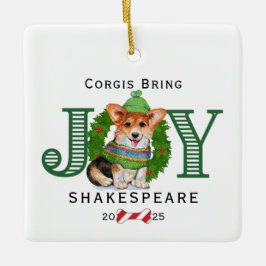 Adorno De Cerámica Corgis Bring Joy