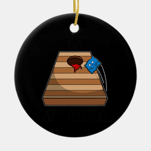 Adorno De Cerámica Cornhole Hole Goal Bag Game (Frente)