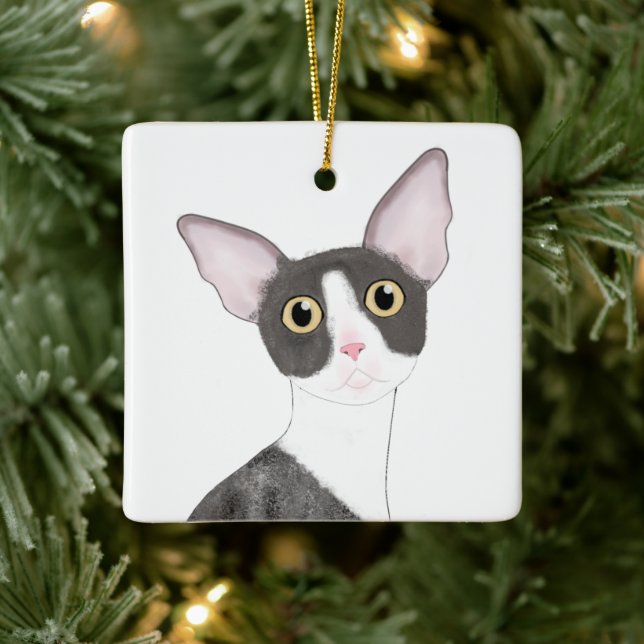 Adorno De Cerámica Cornish Rex Ornament (Árbol)