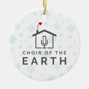 Adorno De Cerámica Coro del logotipo de la Tierra - Navidades de invi