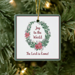 Adorno De Cerámica Corona básica de acuarela personalizada Navidad Fi
