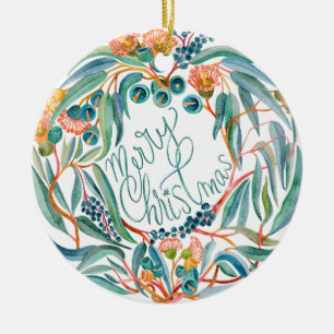 Adorno De Cerámica Corona de Navidad australiana alegre
