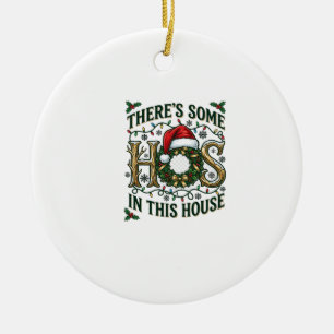 Adorno De Cerámica Corona de Navidad de Casa Hos Sombrero de Santa Lu