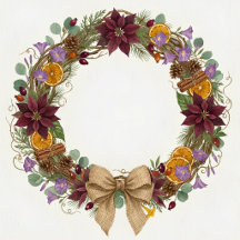 Adorno de cerámica Corona de Navidad Tropical