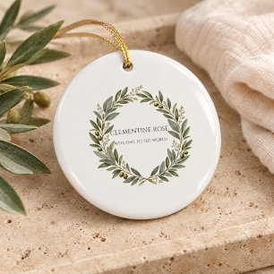 Adorno de cerámica Corona de Olivo Personalizada p