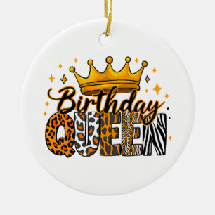 Adorno De Cerámica Corona Safari Cumpleaños Reina