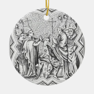 Adorno De Cerámica Coronación de Carlomagno (742-814) después de un