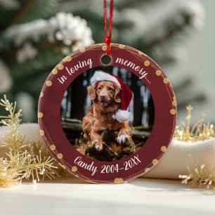 Adorno De Cerámica Coronas de luz de recuerdo de mascotas con foto en