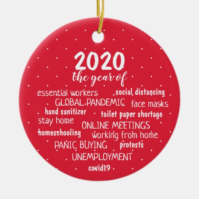 Adorno De Cerámica Coronavirus year (Frente)