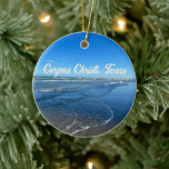 Adorno De Cerámica Corpus Christi Texas Beach Waves Ocean Photography<br><div class="desc">Hermoso Corpus Christi,  adorno navideño de Texas con cielo azul bonito y olas oceánicas durante un día de verano. A los tejanos les encantará esta fotografía de playa a orillas del mar.</div>