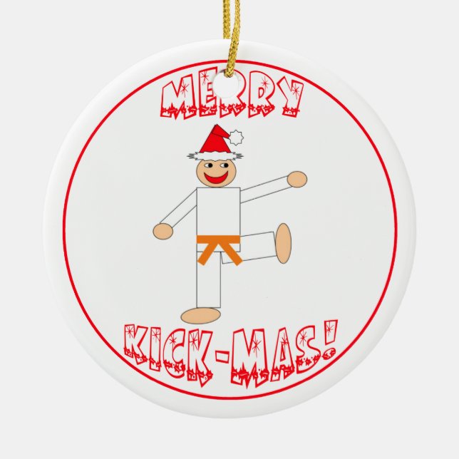 Adorno De Cerámica Correa Naranja Merry Kick Mas Artes Marciales (Frente)