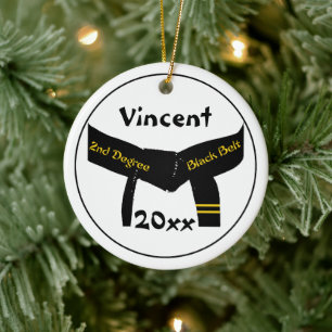 Adorno De Cerámica Correa negra del 2do grado de los artes marciales