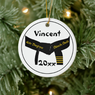 Adorno De Cerámica Correa negra del 4to grado de los artes marciales