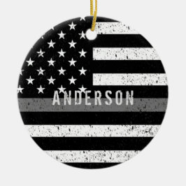 Adorno De Cerámica Correcciones de Thin Gray Line con su nombre