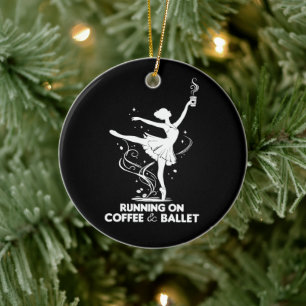Adorno De Cerámica Corriendo con café y ballet divertido profesor de