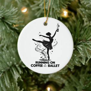 Adorno De Cerámica Corriendo con café y ballet divertido profesor de