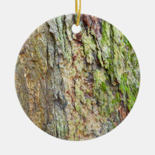 Adorno De Cerámica Corteza de árbol cubierta de musgo