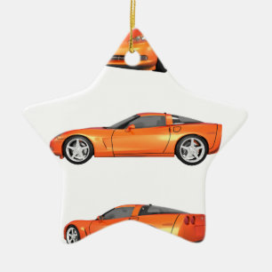 Adorno De Cerámica Corvette anaranjado: