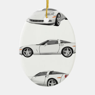 Adorno De Cerámica Corvette blanco: