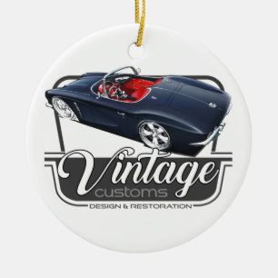 Adorno De Cerámica Corvette del personalizado del vintage
