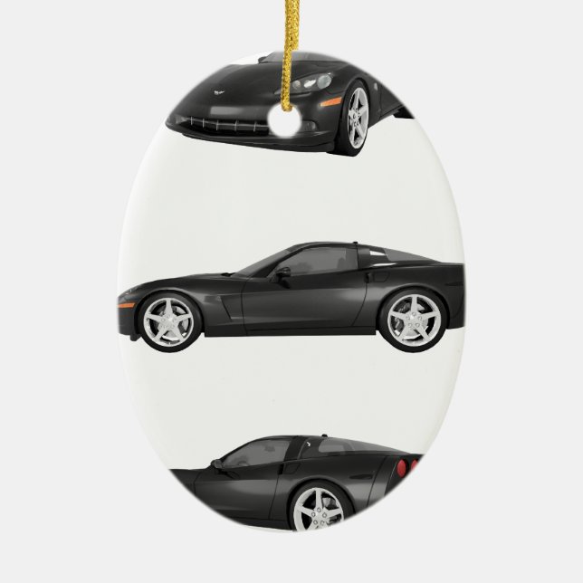 Adorno De Cerámica Corvette negro (Frente)