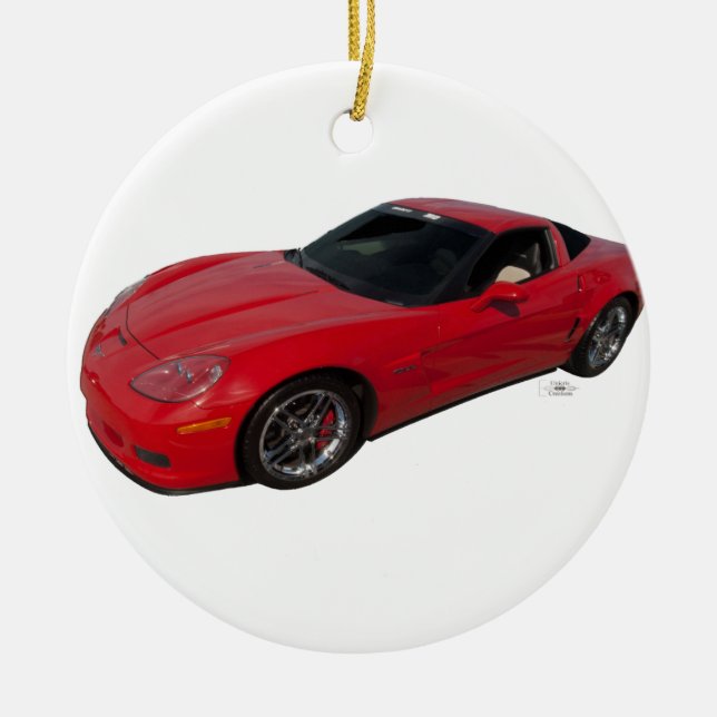 Adorno De Cerámica Corvette rojo (Frente)