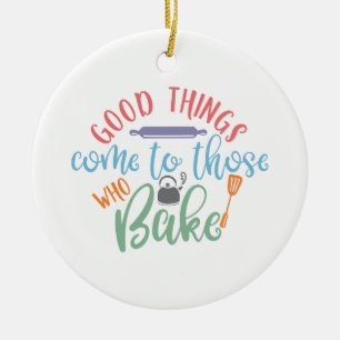 Adorno De Cerámica Cosas Buenas Vienen A Los Que Hacen