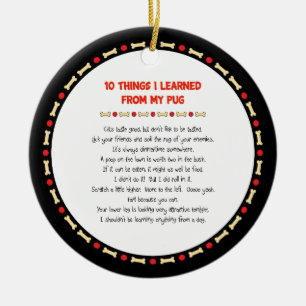 Adorno De Cerámica Cosas Graciosas Que Aprendí De Mi Pug
