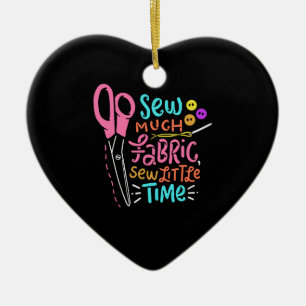 Adorno De Cerámica Coser divertida - Barrido de mucha tela