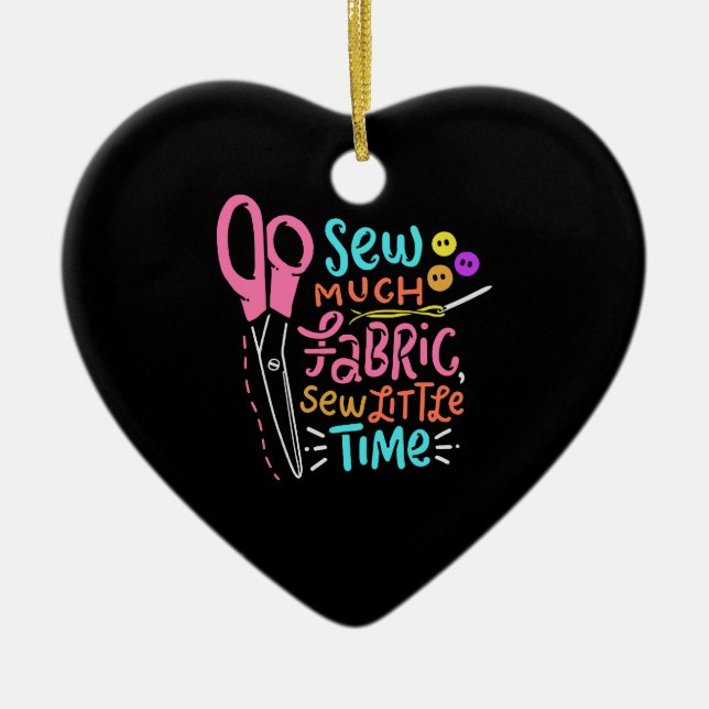 Adorno De Cerámica Coser divertida - Barrido de mucha tela (Frente)