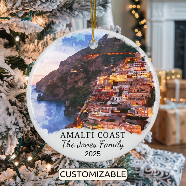 Adorno De Cerámica Costa Amalfitana personalizada, regalo italiano (Subido por el creador)