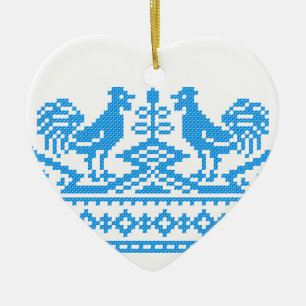 Adorno De Cerámica Costillas cruzadas de gallo azul