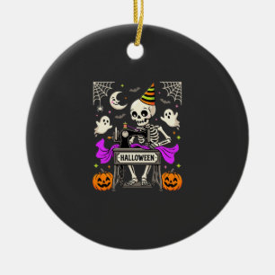 Adorno De Cerámica Costura de Halloween Esqueleto Espeluznante Fantas