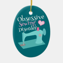 Adorno De Cerámica Costurera retra linda de la máquina de coser