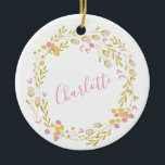 Adorno De Cerámica Cottagecore Color verde rosado Denominación de gui<br><div class="desc">Ornamento de cerámica de flor de aroma de color verde rosado de Cottagecore personalizado</div>