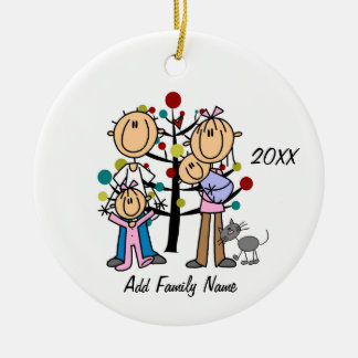 Adorno De Cerámica Couple Toddler Girl Baby Boy Cat