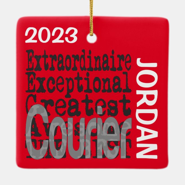 Adorno De Cerámica Courier Extraordinaire PERSONALIZADO (Reverso)