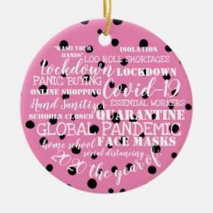 Adorno De Cerámica covid19 2020 el año del aislamiento de las mascar