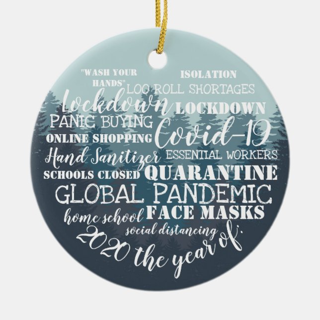 Adorno De Cerámica covid19 2020 el año del aislamiento de las mascari (Frente)