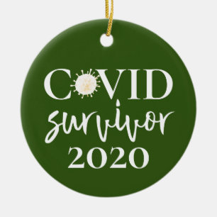 Adorno De Cerámica Covid Coronavirus Survivor 2020