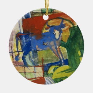 Adorno De Cerámica Cow azul, 1914 (tempera en el papel)