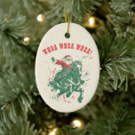 Adorno De Cerámica Cowboy Santa Claus Fun Western Rodeo Horse<br><div class="desc">Vaquero Santa Claus Fun Western Rodeo Navidades Vacaciones Ornamento cerámico</div>