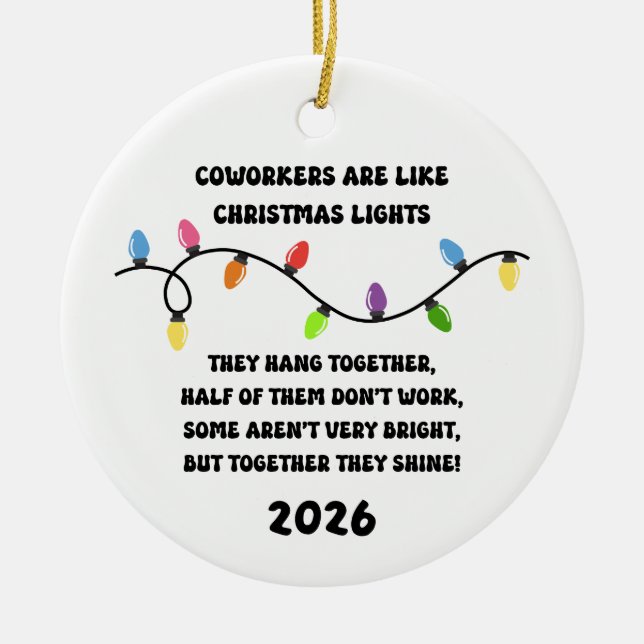 Adorno De Cerámica Coworkers Are Like Christmas Lights  (Frente)