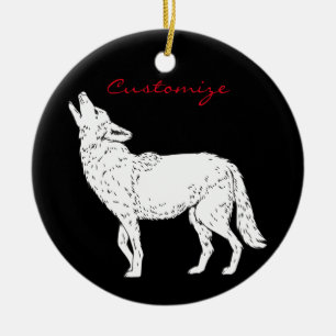Adorno De Cerámica Coyote que grita Thunder_Cove